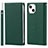 Coque Portefeuille Livre Cuir Etui Clapet L09 pour Apple iPhone 13 Mini Vert