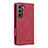 Coque Portefeuille Livre Cuir Etui Clapet L09Z pour Samsung Galaxy S22 Plus 5G Rouge