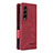 Coque Portefeuille Livre Cuir Etui Clapet L09Z pour Samsung Galaxy Z Fold3 5G Rouge