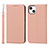 Coque Portefeuille Livre Cuir Etui Clapet L10 pour Apple iPhone 13 Mini Or Rose