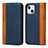 Coque Portefeuille Livre Cuir Etui Clapet L12 pour Apple iPhone 13 Bleu