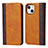 Coque Portefeuille Livre Cuir Etui Clapet L12 pour Apple iPhone 13 Marron