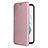 Coque Portefeuille Livre Cuir Etui Clapet L12Z pour Samsung Galaxy S21 5G Or Rose