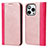 Coque Portefeuille Livre Cuir Etui Clapet L13 pour Apple iPhone 13 Pro Max Or Rose