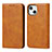 Coque Portefeuille Livre Cuir Etui Clapet L14 pour Apple iPhone 13 Brun Clair