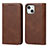 Coque Portefeuille Livre Cuir Etui Clapet L14 pour Apple iPhone 13 Marron