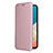 Coque Portefeuille Livre Cuir Etui Clapet L14Z pour Samsung Galaxy A53 5G Or Rose