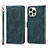 Coque Portefeuille Livre Cuir Etui Clapet L15 pour Apple iPhone 14 Pro Bleu