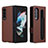 Coque Portefeuille Livre Cuir Etui Clapet L15Z pour Samsung Galaxy Z Fold3 5G Marron