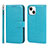 Coque Portefeuille Livre Cuir Etui Clapet L19 pour Apple iPhone 13 Bleu Ciel