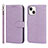 Coque Portefeuille Livre Cuir Etui Clapet L19 pour Apple iPhone 13 Mini Violet Clair