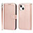 Coque Portefeuille Livre Cuir Etui Clapet L19 pour Apple iPhone 13 Or Rose