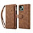 Coque Portefeuille Livre Cuir Etui Clapet L20 pour Apple iPhone 13 Marron