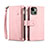 Coque Portefeuille Livre Cuir Etui Clapet L20 pour Apple iPhone 13 Or Rose