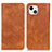 Coque Portefeuille Livre Cuir Etui Clapet L26 pour Apple iPhone 13 Marron