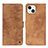 Coque Portefeuille Livre Cuir Etui Clapet L30 pour Apple iPhone 13 Marron