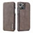 Coque Portefeuille Livre Cuir Etui Clapet LC1 pour Apple iPhone 15 Gris