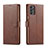 Coque Portefeuille Livre Cuir Etui Clapet LC1 pour Samsung Galaxy A73 5G Marron