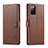 Coque Portefeuille Livre Cuir Etui Clapet LC1 pour Samsung Galaxy M52 5G Marron