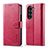 Coque Portefeuille Livre Cuir Etui Clapet LC1 pour Samsung Galaxy Z Fold5 5G Rose Rouge