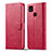 Coque Portefeuille Livre Cuir Etui Clapet LC1 pour Xiaomi Redmi 9 Activ Rose Rouge