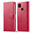 Coque Portefeuille Livre Cuir Etui Clapet LC1 pour Xiaomi Redmi 9C NFC Rose Rouge