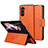 Coque Portefeuille Livre Cuir Etui Clapet LD1 pour Samsung Galaxy Z Fold5 5G Orange