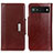 Coque Portefeuille Livre Cuir Etui Clapet M01L pour Google Pixel 6a 5G Marron