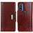 Coque Portefeuille Livre Cuir Etui Clapet M01L pour Motorola Moto G Pure Marron