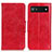 Coque Portefeuille Livre Cuir Etui Clapet M02L pour Google Pixel 6a 5G Rouge