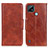 Coque Portefeuille Livre Cuir Etui Clapet M02L pour Realme C21 Marron