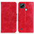 Coque Portefeuille Livre Cuir Etui Clapet M02L pour Realme C21 Rouge