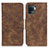 Coque Portefeuille Livre Cuir Etui Clapet M03L pour Oppo Reno5 F Marron