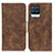 Coque Portefeuille Livre Cuir Etui Clapet M03L pour Realme 8 4G Marron