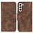 Coque Portefeuille Livre Cuir Etui Clapet M03L pour Samsung Galaxy S21 5G Marron