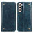 Coque Portefeuille Livre Cuir Etui Clapet M04L pour Samsung Galaxy S21 5G Bleu