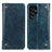 Coque Portefeuille Livre Cuir Etui Clapet M04L pour Samsung Galaxy S21 Ultra 5G Bleu