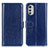 Coque Portefeuille Livre Cuir Etui Clapet M05L pour Motorola Moto E32 Bleu