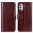 Coque Portefeuille Livre Cuir Etui Clapet M05L pour Motorola Moto E32 Marron