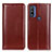 Coque Portefeuille Livre Cuir Etui Clapet M05L pour Motorola Moto G Pure Marron