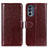 Coque Portefeuille Livre Cuir Etui Clapet M05L pour Motorola Moto G62 5G Marron