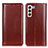 Coque Portefeuille Livre Cuir Etui Clapet M05L pour Samsung Galaxy S21 FE 5G Marron