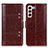 Coque Portefeuille Livre Cuir Etui Clapet M06L pour Samsung Galaxy S22 Plus 5G Marron