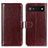 Coque Portefeuille Livre Cuir Etui Clapet M07L pour Google Pixel 6a 5G Marron