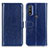 Coque Portefeuille Livre Cuir Etui Clapet M07L pour Motorola Moto G Pure Bleu