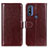 Coque Portefeuille Livre Cuir Etui Clapet M07L pour Motorola Moto G Pure Marron