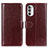 Coque Portefeuille Livre Cuir Etui Clapet M07L pour Motorola MOTO G52 Marron