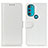 Coque Portefeuille Livre Cuir Etui Clapet M07L pour Motorola Moto G71 5G Blanc