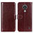 Coque Portefeuille Livre Cuir Etui Clapet M07L pour Nokia C21 Marron