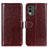 Coque Portefeuille Livre Cuir Etui Clapet M07L pour Nokia C210 Marron